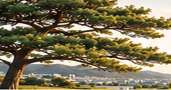 소나무와 지역 전경
